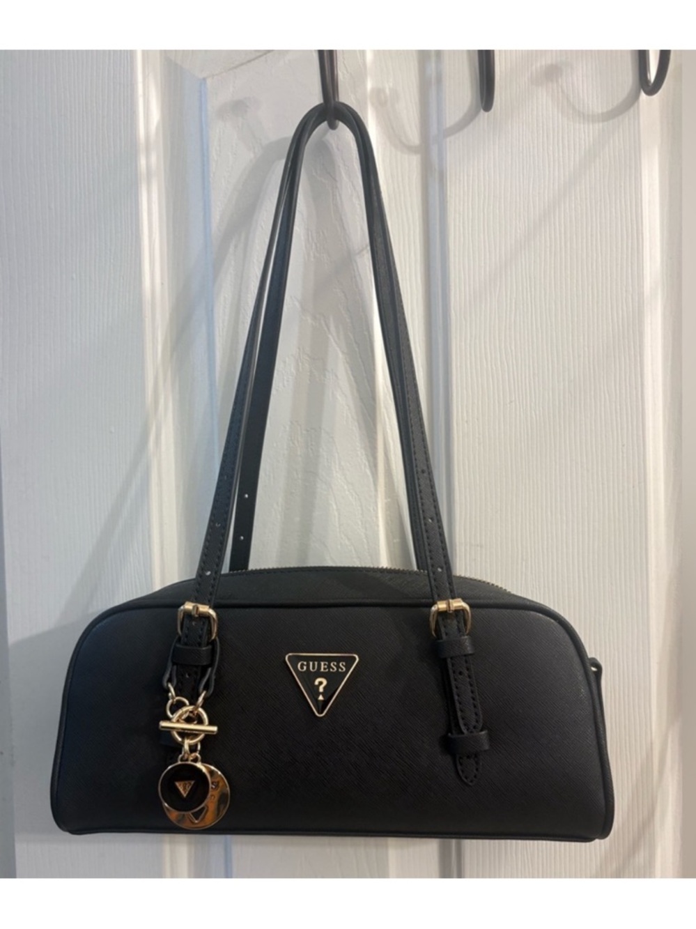 GUESS Black Shoulder Bag with Gold Hardware  NWOT